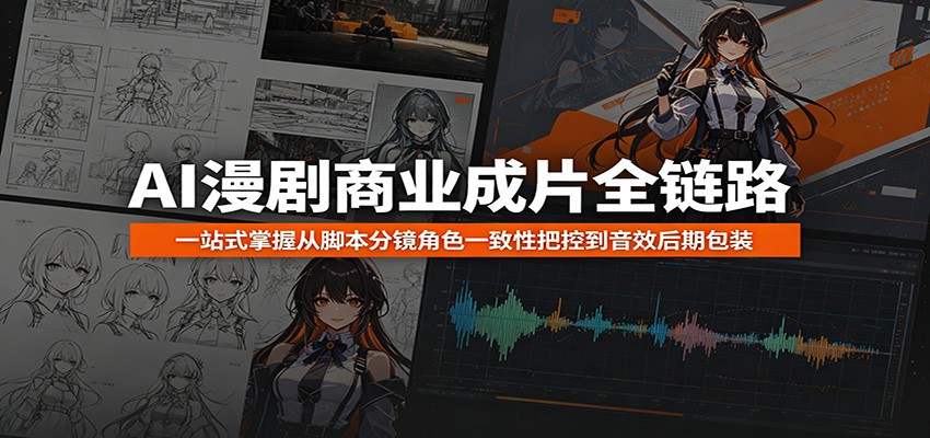 AI漫剧商业成片全链路：一站式掌握从脚本分镜角色一致性把控到音效后期包装-瀚洪创业网