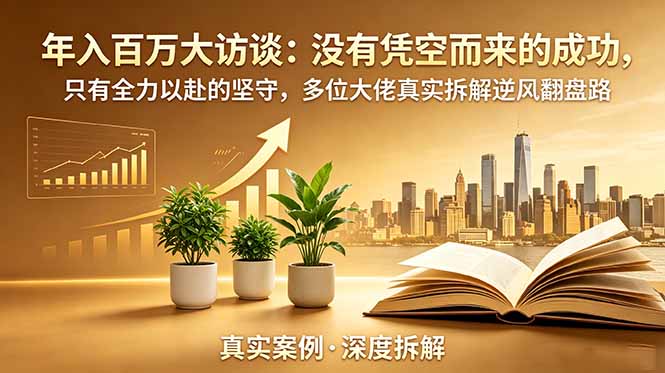 年入百万大访谈-更新：没有凭空而来的成功，只有全力以赴的坚守，多位大佬真实拆解逆风翻盘路-瀚洪创业网