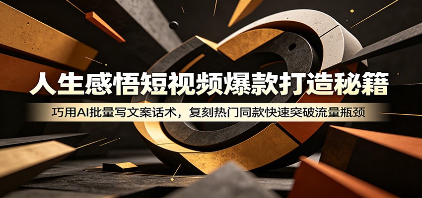 人生感悟短视频爆款打造秘籍：巧用A 批量写文案话术，复刻热门同款快速突破流量瓶颈-瀚洪创业网