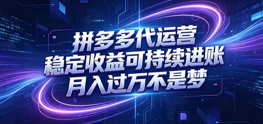 拼多多代运营，小白也能轻松月入过万，真实运营数据可查，全托管代运营-瀚洪创业网