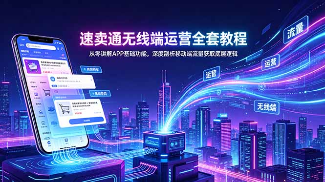 速卖通无线端运营全套教程，从零讲解APP基础功能，深度剖析移动端流量获取底层逻辑-瀚洪创业网