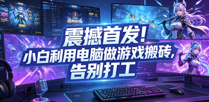 震撼首发！小白利用电脑做游戏搬砖，告别打工【揭秘】-瀚洪创业网