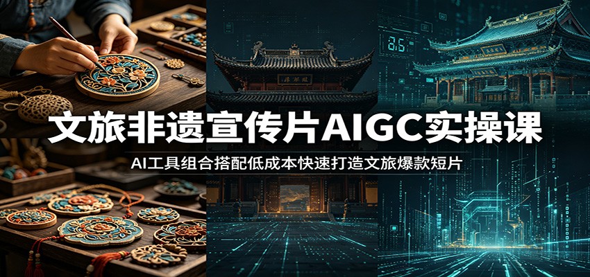文旅非遗宣传片AIGC实操课：AI工具组合搭配低成本快速打造文旅爆款短片-瀚洪创业网
