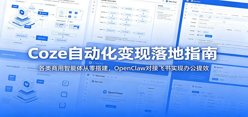 Coze自动化变现落地指南：各类商用智能体从零搭建，OpenClaw对接飞书实现办公提效-瀚洪创业网
