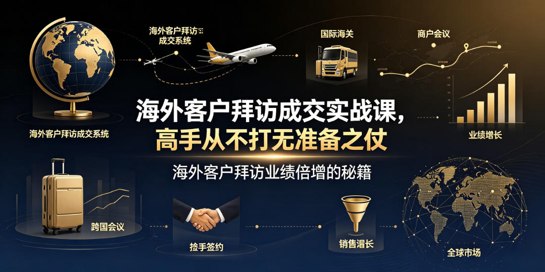 海外客户拜访成交实战课，高手从不打无准备之仗，海外客户拜访业绩倍增的秘籍-瀚洪创业网