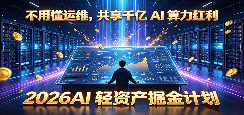 不用懂运维，共享千亿 AI 算力红利，2026AI 轻资产掘金计划-瀚洪创业网