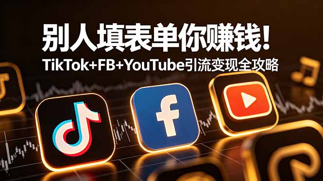 别人填表单你赚钱！TikTok+FB+YouTube 引流变现全攻略【原创双语字幕】-瀚洪创业网