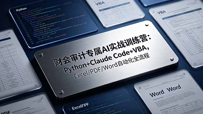 财会审计专属 AI实战训练营：Python+Claude Code+VBA，Excel/PDF/Word自动化全流程-瀚洪创业网
