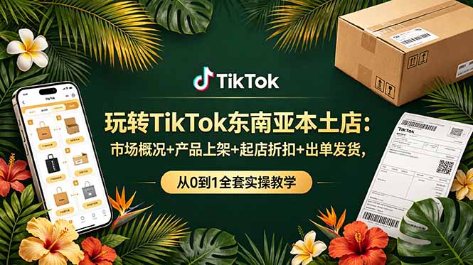 玩转TikTok东南亚本土店：市场概况+产品上架+起店折扣+出单发货，从0到1全套实操教学-瀚洪创业网