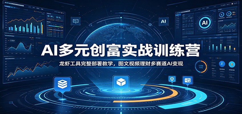 AI多元创富实战训练营：龙虾工具完整部署教学，图文视频理财多赛道AI变现-瀚洪创业网