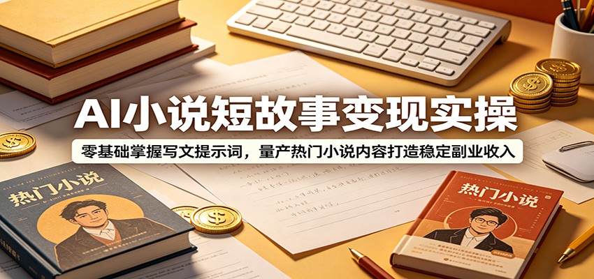 AI小说短故事变现实操:零基础掌握写文提示词,量产热门小说内容打造稳定副业收入-瀚洪创业网
