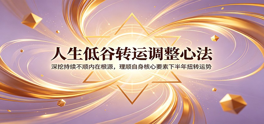 人生低谷转运调整心法：深挖持续不顺内在根源，理顺自身核心要素下半年扭转运势-瀚洪创业网