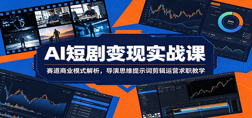 AI短剧变现实战课：赛道商业模式解析，导演思维提示词剪辑运营求职教学-瀚洪创业网