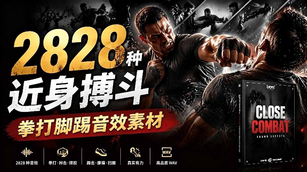 宝藏级别音效！2828种近身搏斗拳打脚踢音效素材，全部中文分类，免解压使用  Close Combat-瀚洪创业网