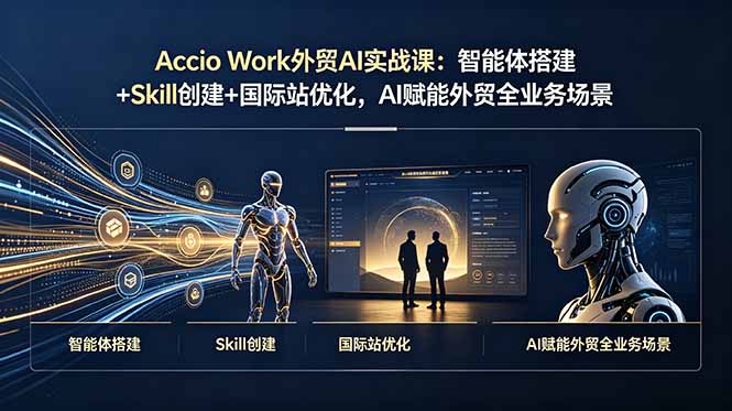 Accio Work外贸AI实战课：智能体搭建+Skill创建+国际站优化，AI赋能外贸全业务场景-瀚洪创业网