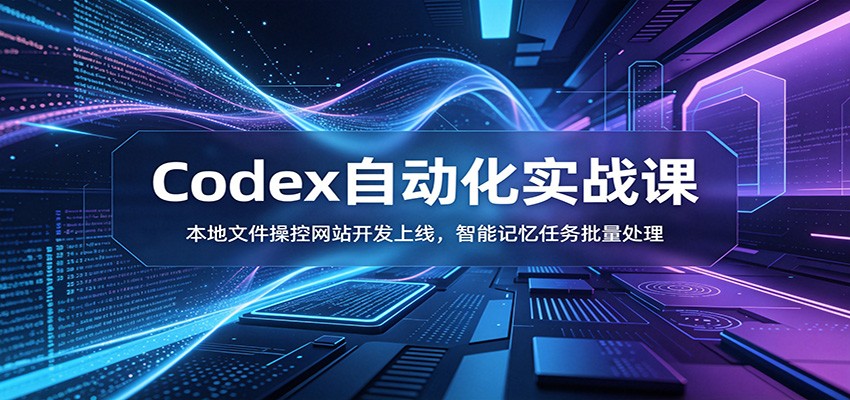 Codex自动化实战课：本地文件操控网站开发上线，智能记忆任务批量处理-瀚洪创业网