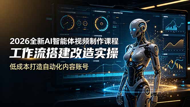 2026全新AI Codex智能体视频制作课程，工作流搭建改造实操，低成本打造自动化内容账号-瀚洪创业网