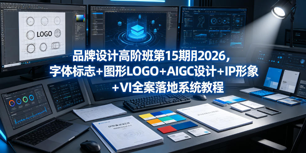 品牌设计高阶班第15期2026，字体标志＋图形LOGO＋AIGC设计＋IP形象＋VI全案落地系统教程-瀚洪创业网