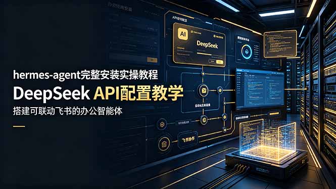 hermes-agent完整安装实操教程，DeepSeek API配置教学，搭建可联动飞书的办公智能体-瀚洪创业网