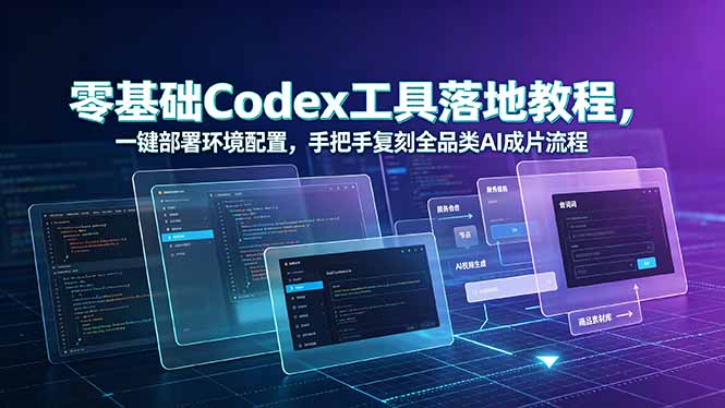零基础Codex工具落地教程，一键部署环境配置，手把手复刻全品类AI成片流程-瀚洪创业网