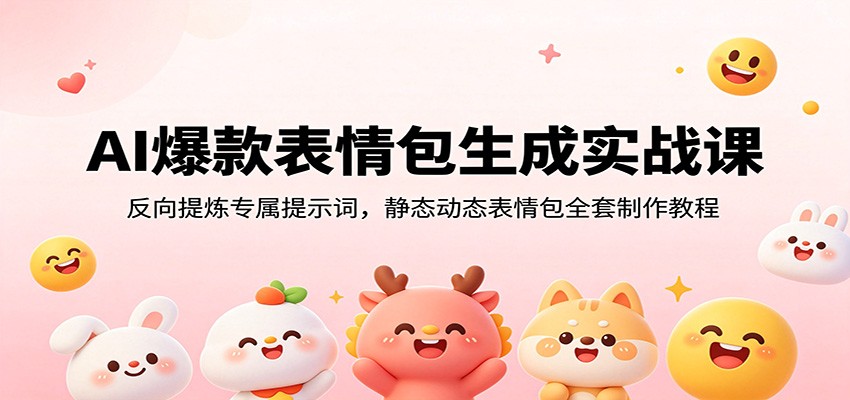 AI爆款表情包生成实战课：反向提炼专属提示词，静态动态表情包全套制作教程-瀚洪创业网