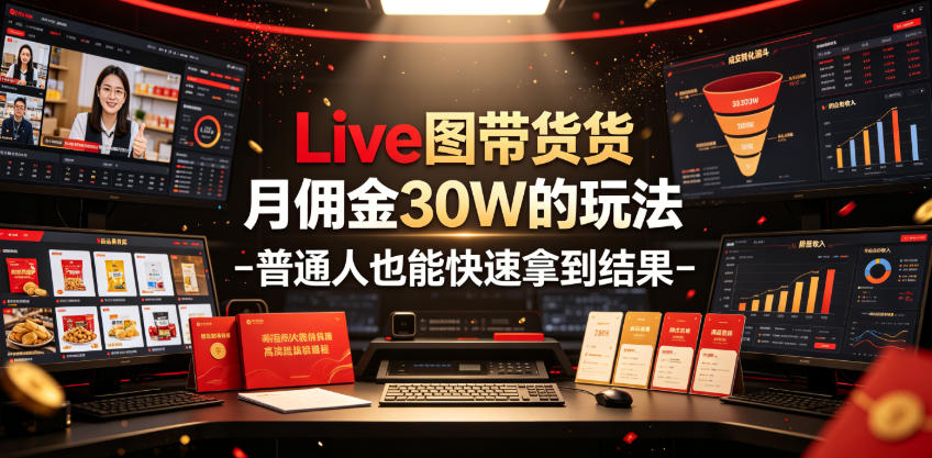 Live图带货月佣金30W的玩法-普通人也能快速拿到结果-瀚洪创业网