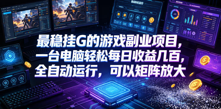 AI游戏全自动挂机项目，单号日入100左右，可矩阵放大！-瀚洪创业网